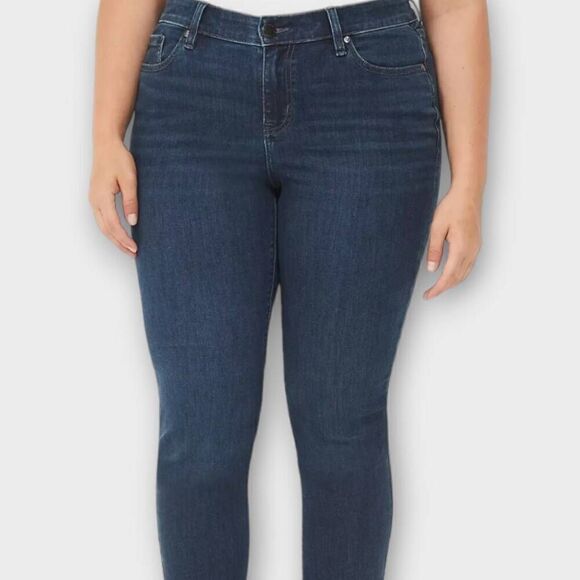 Lane Bryant Jeans Sz 22 Womens Dark Blue Straight Ankle Coastalcore Cottagecore - Picture 4 of 10